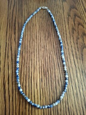 Necklace Blue Sodalite Natural Stones Sterling Silver 20"